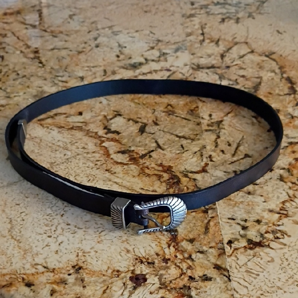 NWOT Lucky Brand Black Belt with Silver Accents